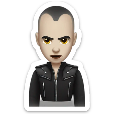 Vampire looking skinhead punk sticker