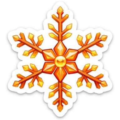 a fiery snowflake that is ignited sticker