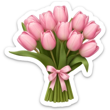 light pink tulip bouquet  sticker