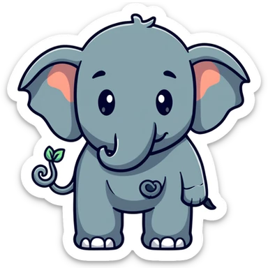 man with elephant features sticker