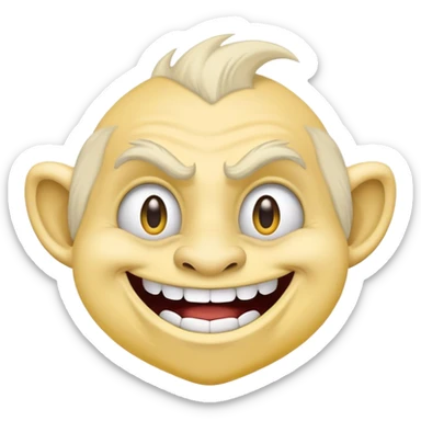Internet meme troll face with a mischievous grin, typical YouTube thumbnail style sticker