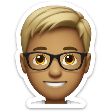 boy in glasses sticker