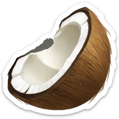 split open coconut sticker