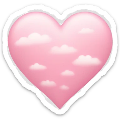 light pink heart cloud sticker