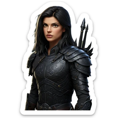 mysterious warrior in armor sticker