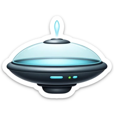 Ufo minimal design and simple lines, not so many small details, and make the top bit glass  like  sticker