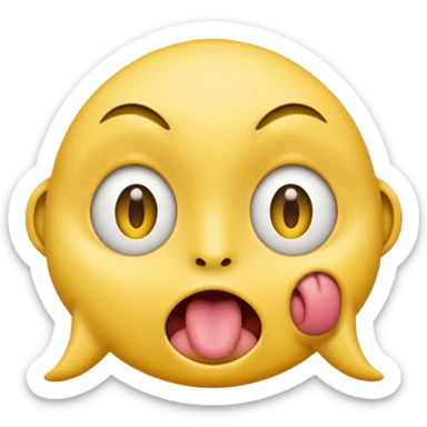 like this one “😜” but with open eyes and the tongue shaking left and right effortlessly  sticker
