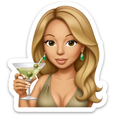 Mariah Carey drinking a dirty martini sticker