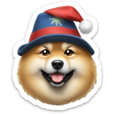 Eurasier dog with Holliday hat on sticker