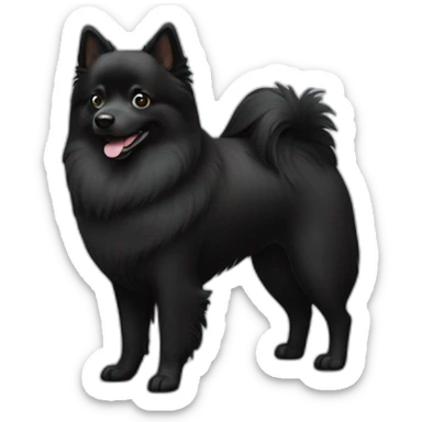 Full black dog German spitz sticker