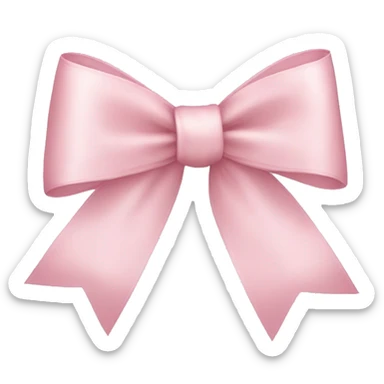 light pink ribbon bow sticker