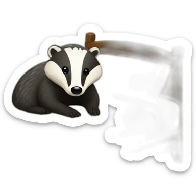 Badger with a nightcap in a bed  sticker