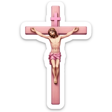 Pink Jesus cross sticker