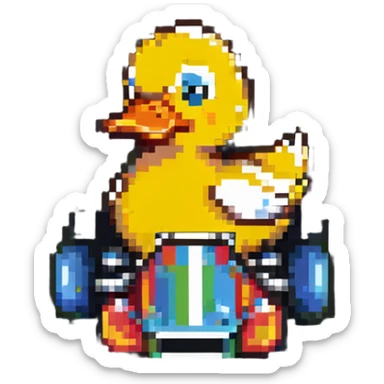 cartoon duck for a duck race sticker
