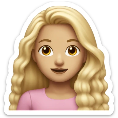 A girl that has long blonde hair and brown eyes sticker