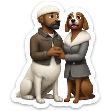 Marriage on a mountain while it’s snowing dogs  sticker