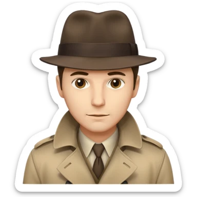 Detective (Fedoras, trench coats; subtle but modern) sticker