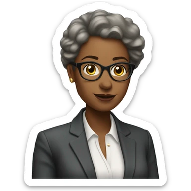 a well dressed woman asking for a moment with a text bubbl sticker