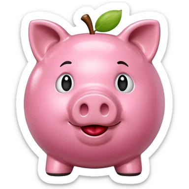 Piggy bank with Apple in mouth sticker