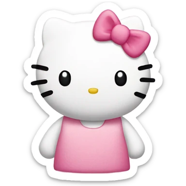 Hello kitty with happy face sticker
