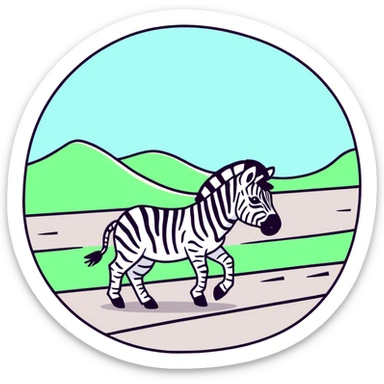 Karate on zebra road  sticker