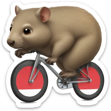 Sporty Wombat on a racing bicycle sticker