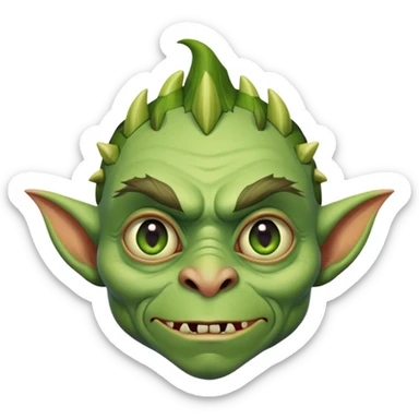 goblin with facial features closely resembling Steven Miller sticker