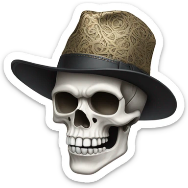 Skull with hat sticker
