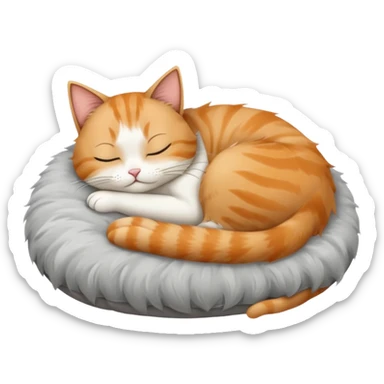 The cat sleeps on the pillow sticker