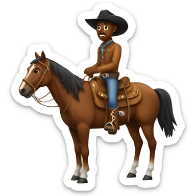Cowboy with horse sticker