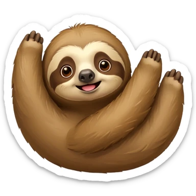A laying down sloth saying yes in a talking bubble sticker