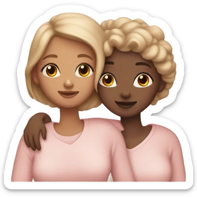 lesbian cuddles pink sticker