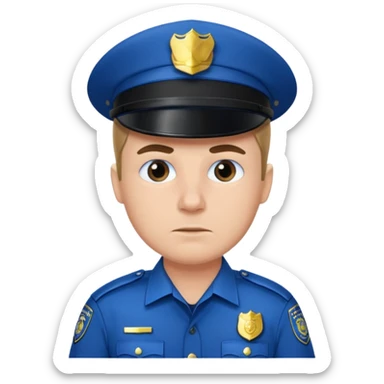 Police man wearing Blue uniform sticker