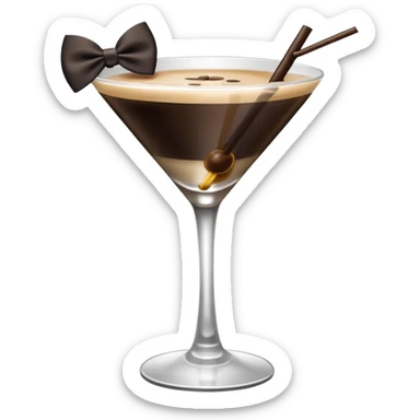 espresso martini with big Black Bow on martini على الكاس من تحت  sticker