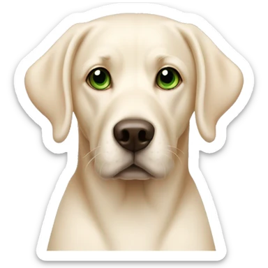 Cream lab with green eyes sticker