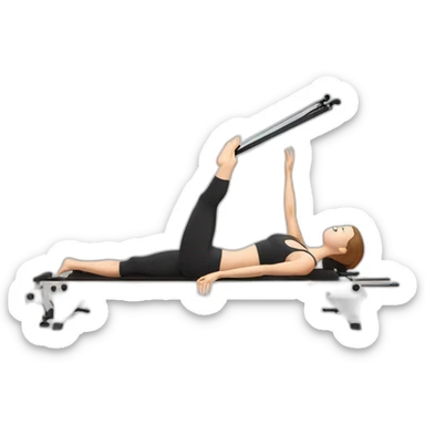 Pilates reformer white classical  sticker