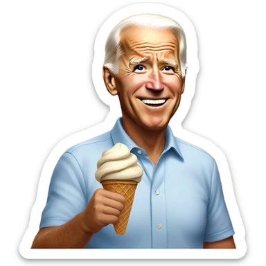 Joe Biden eating chocolate icecream cone sticker