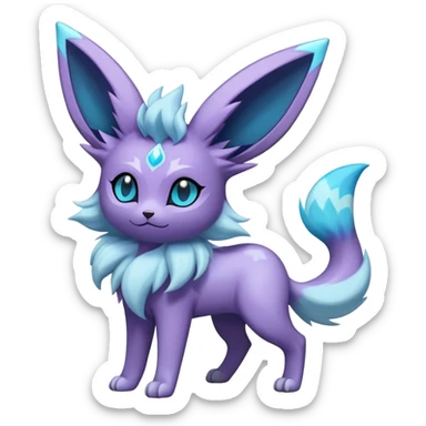 Fluffy celestial Glaceon-Espeon-Umbreon-hybrid, full body sticker