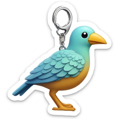 an expensive keychain with a cute bird imprint on it  sticker