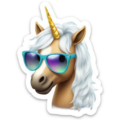 Unicorn with sunglasses sticker