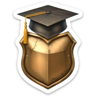Shield with Graduation Cap sticker
