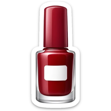 Bottle of dark red nail polish sticker