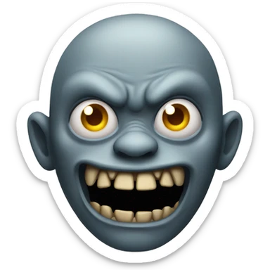 Scary creature with ugly face sticker