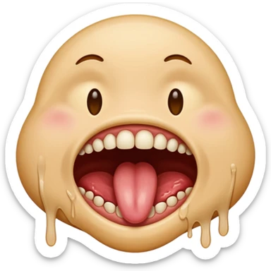 Hungry drooling and saliva dripping out of the mouth sticker