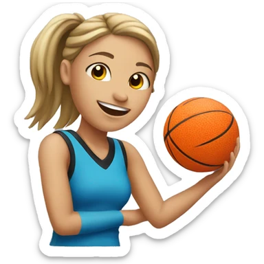 Girl playing netball sticker