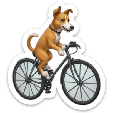 Chien qui fait du velo sticker