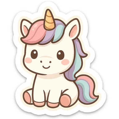 unicorn, chibi stickers style sticker