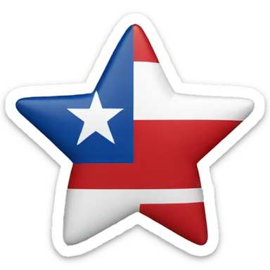 Flag with Red White Blue line and Red star  sticker