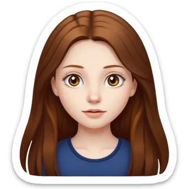 a girl with long brown hair, hazel eyes and pale skin sticker