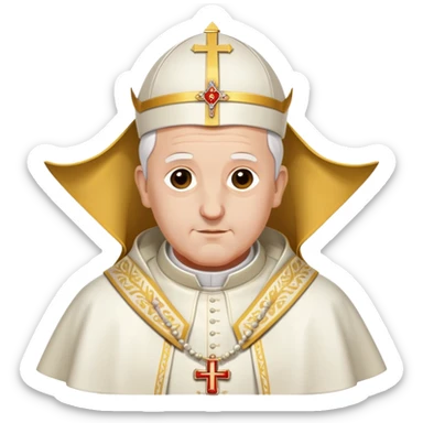 Pope with traditional white mitre and papal vestments sticker